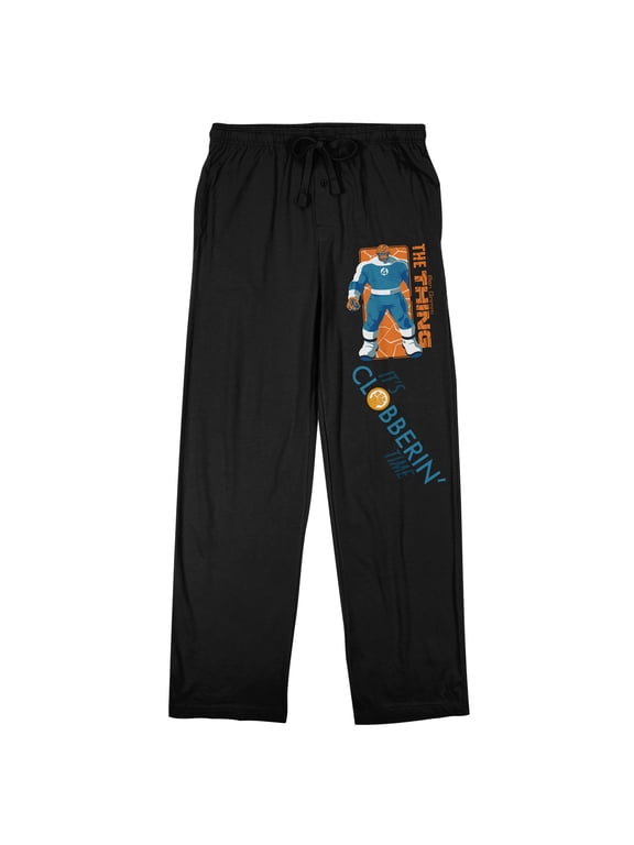 Fantastic Four First Steps The Thing Adult Black Sleep Pajama Pants-XL