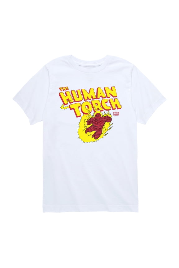 - Human Torch Logo - Youth Boys Short Sleeve Graphic T-Shirt