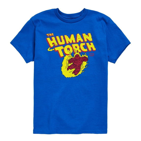 Fantastic Four - Human Torch Logo - Youth Boys Short Sleeve Graphic T-Shirt