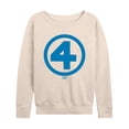 thumbnail image 1 of Fantastic Four - Logo Blue Women's Lightweight French Terry Wide Neck Long Sleeve Graphic Shirt, 1 of 4