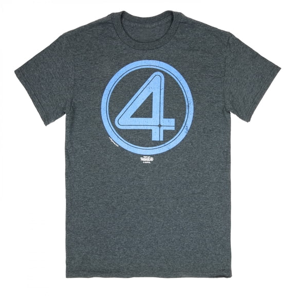 Fantastic Four Logo Grey Colorway T-Shirt-3XLarge