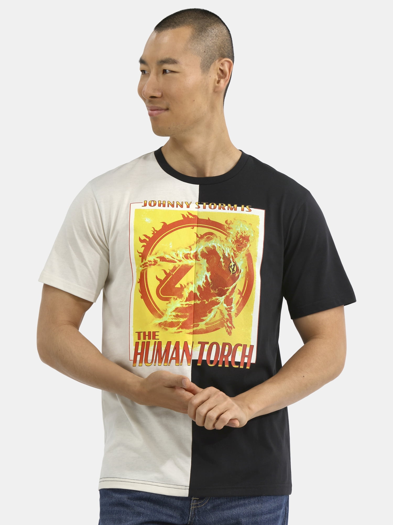 Fantastic Four, Men's & Big Men's Graphic T-Shirt, Johnny The Human Torch, Sizes S-3XL