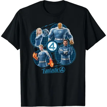 Fantastic Four Movie 2025 T-shirt, Marvel Heroes, First Steps Family Schematics Shirt