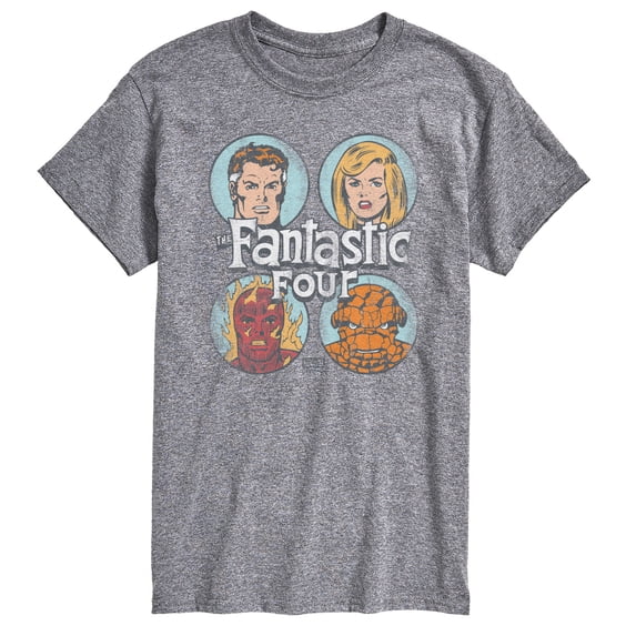 Fantastic Four Retro - Fantastic Four Character Grid Tonal Washed - Men's Short Sleeve Graphic T-Shirt