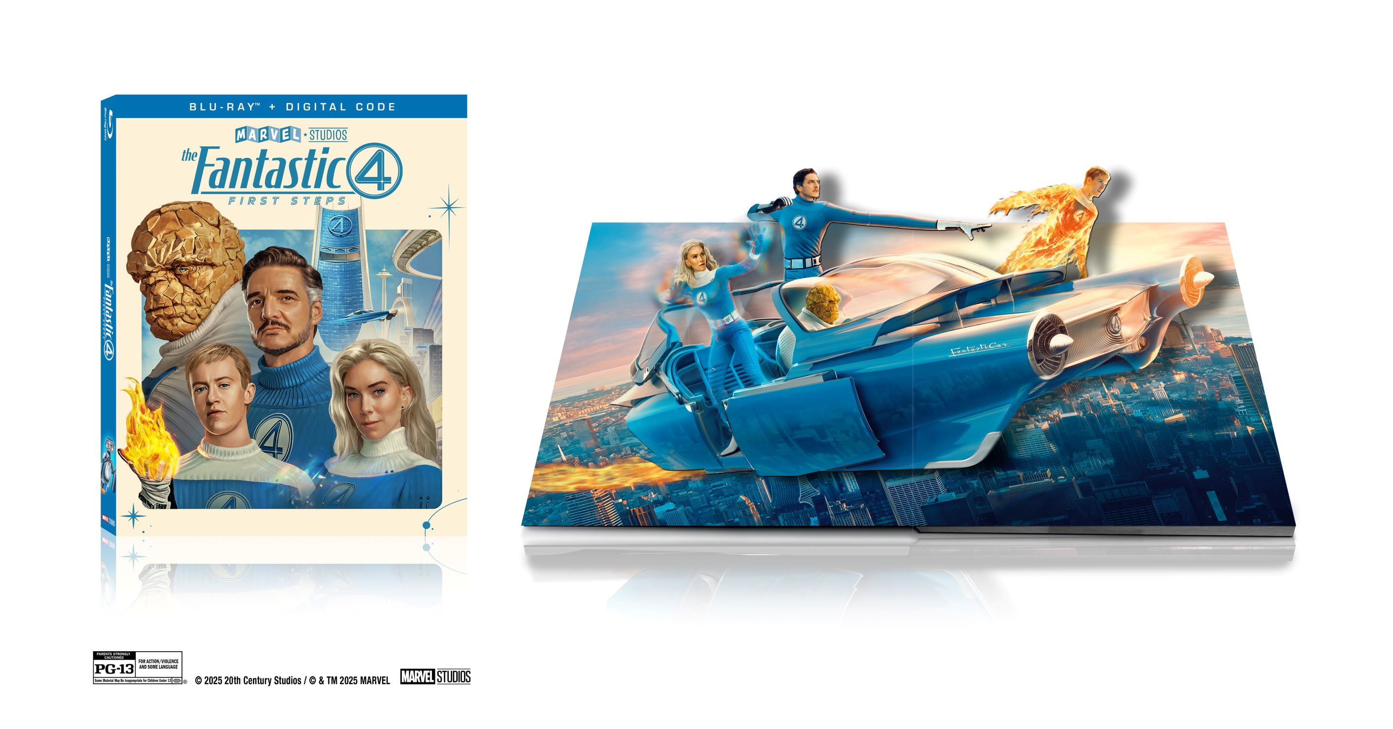 The Fantastic Four: First Steps (Walmart Exclusive) (Pop up O-Ring) (Blu-ray + Digital Copy) Marvel Studios, Action & Adventure