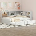 thumbnail image 1 of Fantastic Full Size Daybed with Trundle – 5 Storage Cabinets & Charging Station – Modern White Design – 400 lb Capacity​, 1 of 19