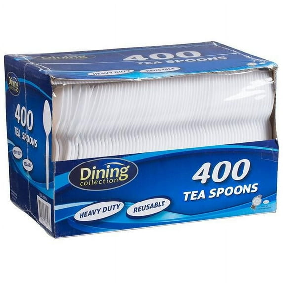 Fantastic Industries 6435 PEC White Medium Polypropylene Teaspoon - Pack of 4000