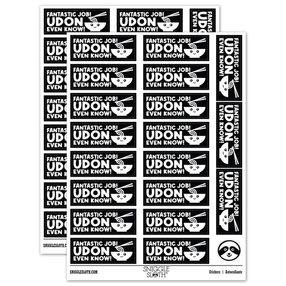 Fantastic Job Udon You Don't Even Know Teacher Student School Sticker Set - Black - Gloss Finish - 2.00" Large