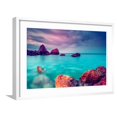 thumbnail image 1 of Art.com Fantastic Morning Blue Sea Glowing by Sunlight. Dramatic Scene. Black Sea, Crimea, Ukraine, Europe. Photographic Print by Leonid Tit, White Frame Wall Art, 29" x 21", 1 of 5