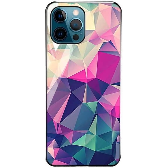 Fantastic Pattern Tempered Glass Case for iPhone 13 Pro Max 12 Mini 11 X XR XS 7 8 Plus, Slim Personalized Painted Back Cover(12 Mini,F)