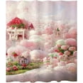 thumbnail image 1 of Fantastic Romantic Cloud Fairland Shower Curtain Valentine''s Day Floral Love Theme Fabric Shower Curtain Bathroom Decor Sets with Grommets and Hooks 72 x 72 Inch Red Pink, 1 of 6