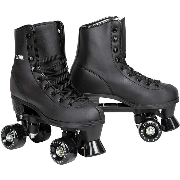 Fantastic Skates with Retro Quad Design for Kids and Adults (Black, Youth 1)