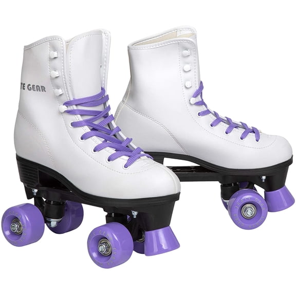Fantastic Skates with Retro Quad Design for Kids and Adults (Purple, Women's 5 / Youth 4)