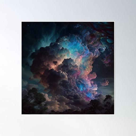 Fantastic Sky Poster Wall Art, Modern Wall Decor, 16x16 UNFRAMED