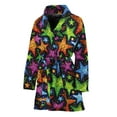 thumbnail image 1 of Fantastic Star Pattern Women Bathrobe One Size Univeral Fits Fashion Lightweight Plush Fleece Long Robe For Women, 1 of 3