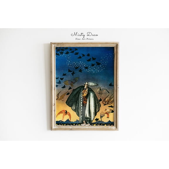 Fantastic Vintage Illustration Kay Nielsen Fairytale Wall Art Decor, Unframed Paper Poster 8x10in