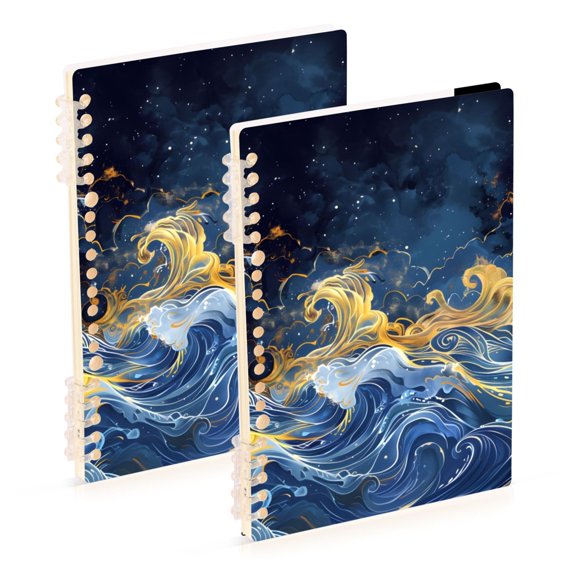 Fantastic Wave Notebook Detachable Coil Notebook Diary Plan Book A5 Size 60 Pages 1 Pack