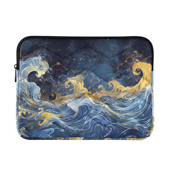 Fantastic Wave Quilted Laptop Protective Cases Computer Sleeves Tablet Bags Briefcases M