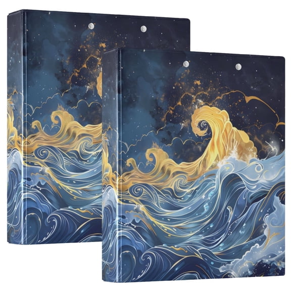 Fantastic Wave Round Ring Binder 3 Rings 1.5" Capacity File Storage for A4 Size 1 Pack