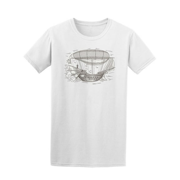 Fantastic Wooden Flying Ship T-Shirt Men -Image by Shutterstock, Male Small