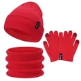 thumbnail image 1 of FZ FANTASTIC ZONE Baby Kids Winter Hats Beanie Warm Scarfs Touchscreen Gloves Knit Fleece Neck Warmer Gifts for 4 5 6 7 8 Year Old Girls Boys, Red, 1 of 5
