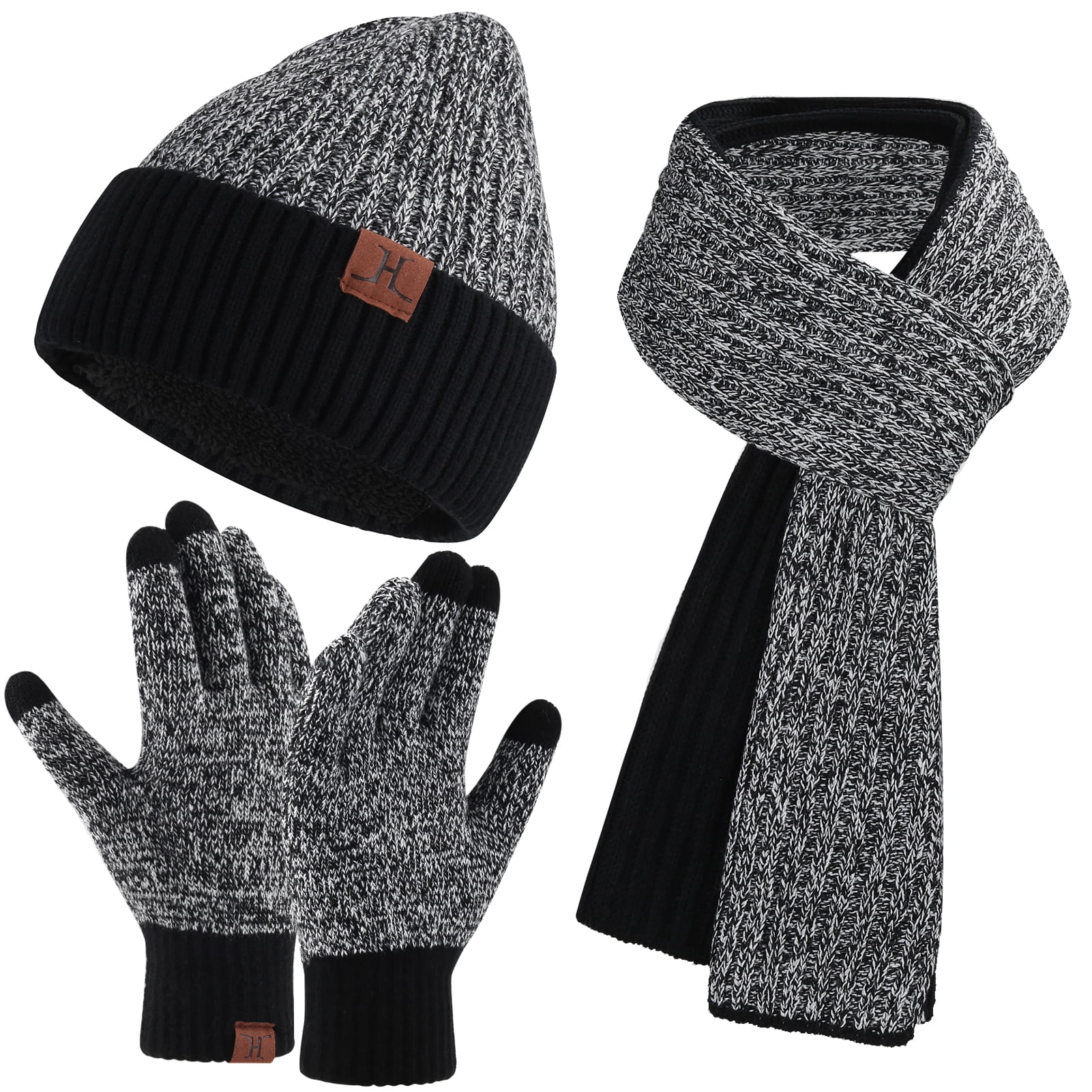 Fantastic Zone Men Women Winter Knit Hat Beanie Long Scarf Touchscreen ...