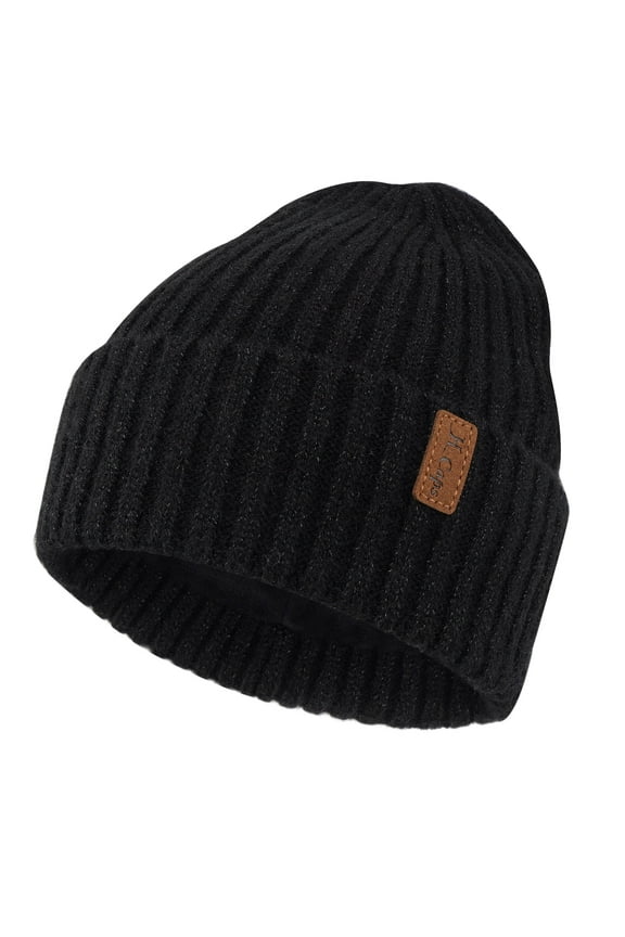 FZ FANTASTIC ZONE Mens Winter Warm Beanie Hats Knitted Slouchy Skull Caps with Fleece Lined for Women Men Cold Weather Silverblack