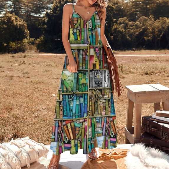 Fantastic library Sleeveless Dress Summer women's clothing evening dresses women Long dresses