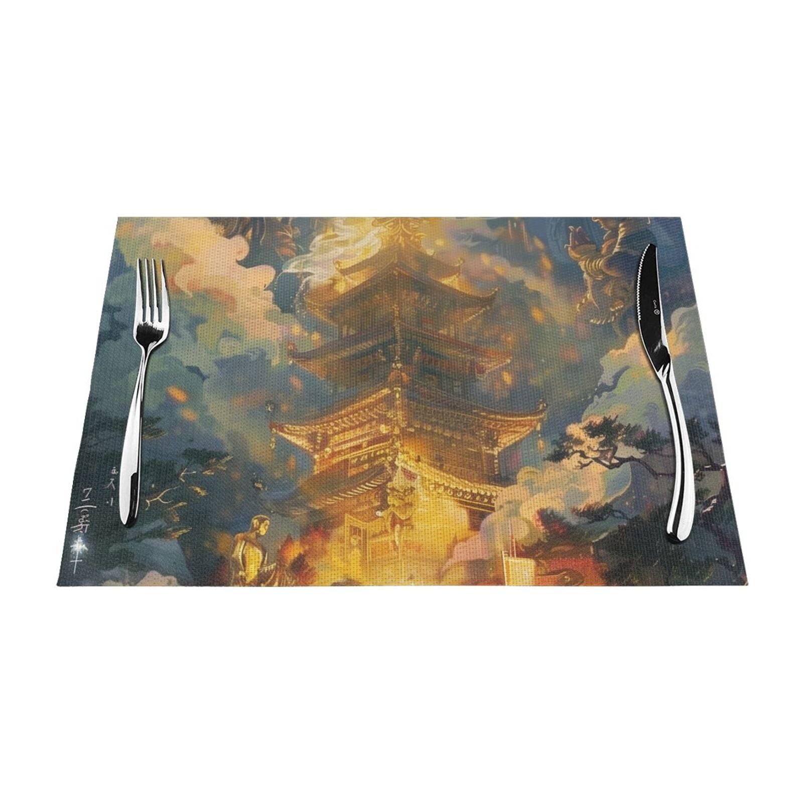 Fantastical Asian : Mythical and Beings Meal mat, heat-resistant dining