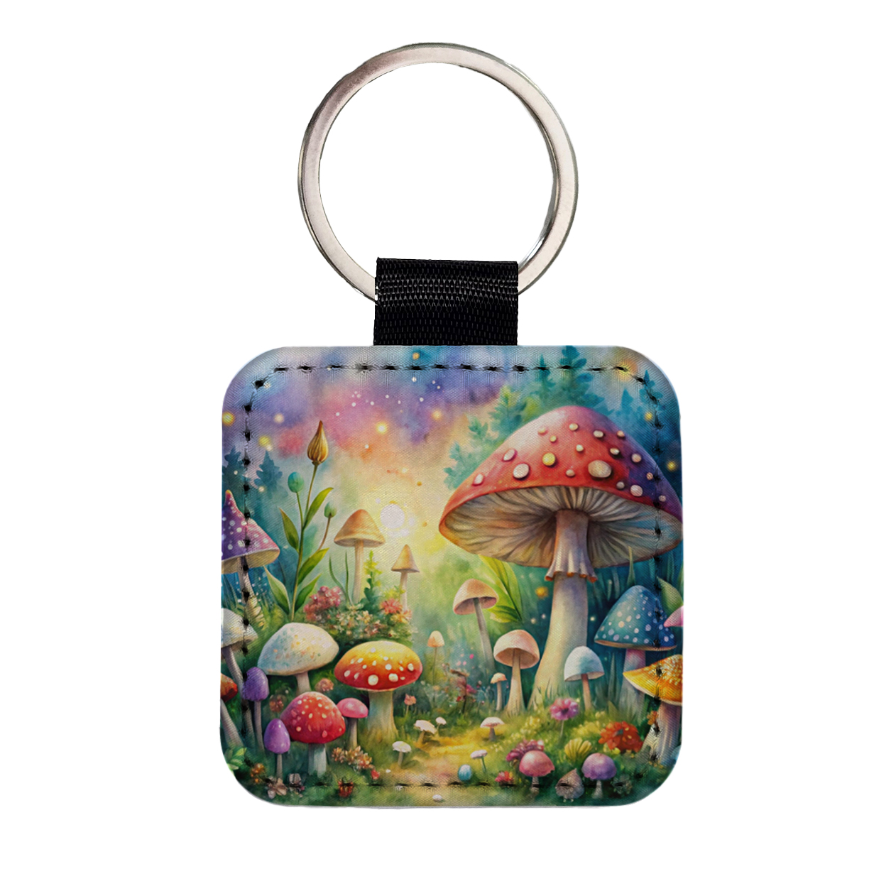 Mushroom Leather Keychain
