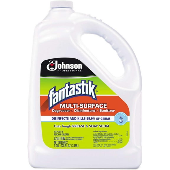 Fantastik Multi-Surface DEGREASER, Disinfectant, SANITIZER, Pleasant Scent, 1 Gallon Bottle
