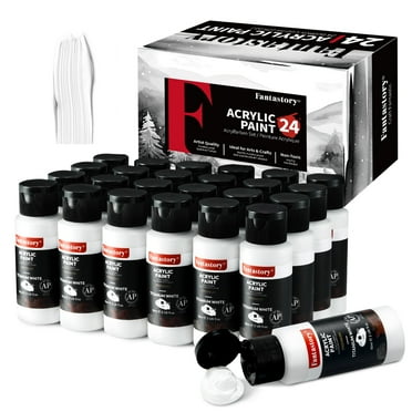 Fantastory 2 oz Acrylic Paint Set, White, 24 Count