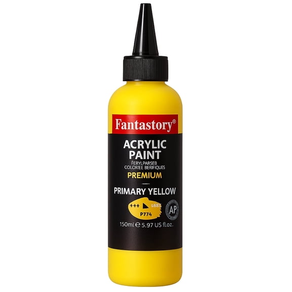 Fantastory Acrylic Pigment Paint Yellow(150 ml/5 oz) Non-toxic, Non-fading, High Coverage