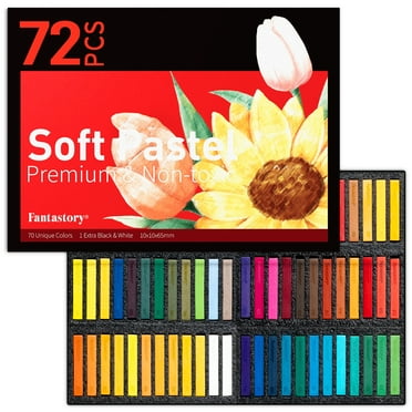 Fantastory Chalk Pastels Set, 72 Pieces - Assorted Colors, Non-Toxic Long Soft Pastels