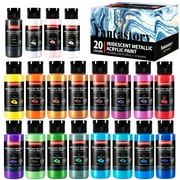 Fantastory Acrylic Paint Set, 24 Pastel Colors Acrylic Craft Paints Kit, 12 Brushes, 2oz