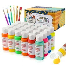 Fantastory Tempera Paint Set 24 Colors (2oz Each), Washable Paint for Kids