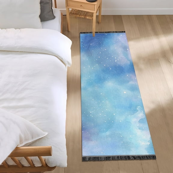 Fantasy Abstract Starry Sky Runner Area Rug 2x6 Soft Non-Slip Washable Bedside Carpet for Hallway Bedroom Living Room Home Decor