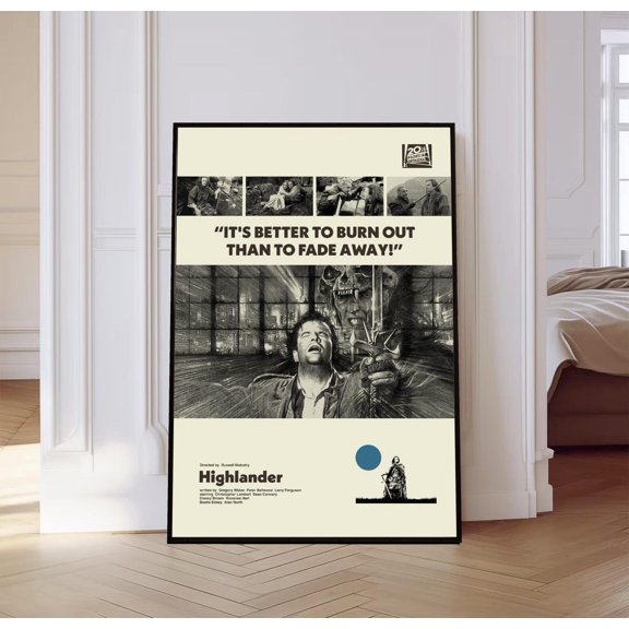 Fantasy Action Wall Decor Immortal Scottish Warrior Art Retro Room, Unframed Poster