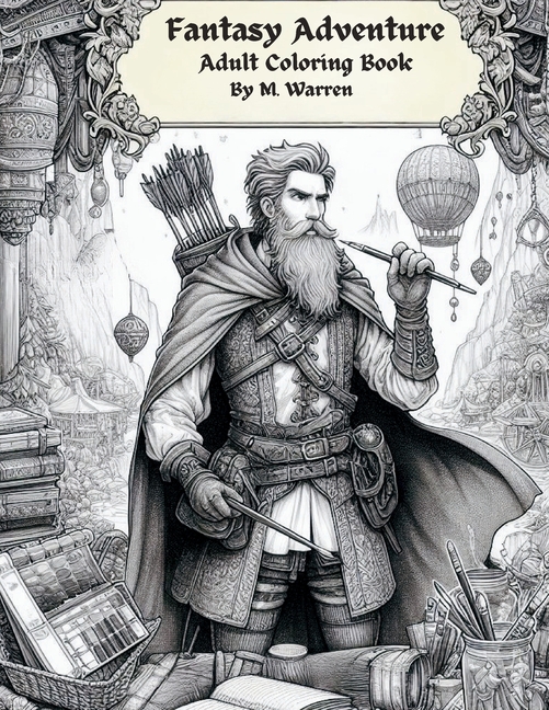 Fantasy Adventure: Adult Coloring Book, (Paperback)