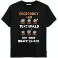 Fantasy Adventure Black TShirt with Bold Text & Medieval Characters