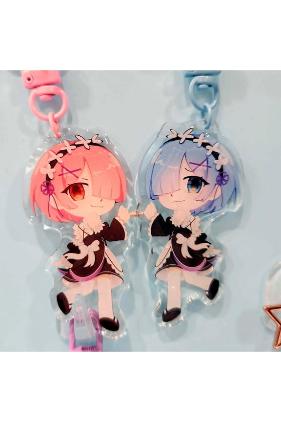 Fantasy Anime: Rem & Ren Magnetic Charms Keychain, RANDOM 1 PACK