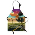 thumbnail image 1 of Fantasy Apron Trippy Futuristic Landscape Collage in Paint Effect Apartment in Clouds Design, Unisex Kitchen Bib Apron with Adjustable Neck for Cooking Baking Gardening, Multicolor, by Ambesonne, 1 of 3
