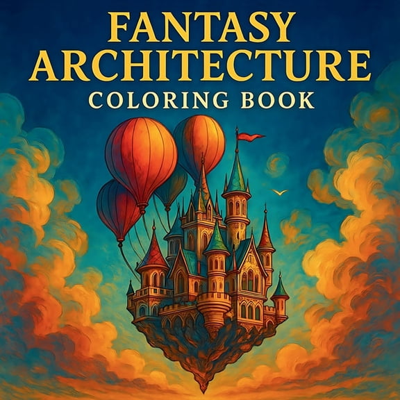 Fantasy Architecture Coloring Book, (Paperback)