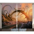 thumbnail image 1 of Ambesonne Fantasy Curtains 2 Panel Set, Sunset Highway, 108" x 84", Multicolor, 1 of 3