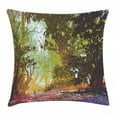 thumbnail image 1 of Fantasy Art House Decor Throw Pillow Cushion Cover, Natural Beauty at Park in Spring with Shadow Falling Leaves Flower Paint, Decorative Square Accent Pillow Case, 20 X 20 Inches, Multi, by Ambesonne, 1 of 2