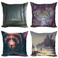 thumbnail image 1 of Ambesonne Fantasy Throw Pillow Cover 4 Pack, Magic Universe Adventure, 24", Multicolor, 1 of 2