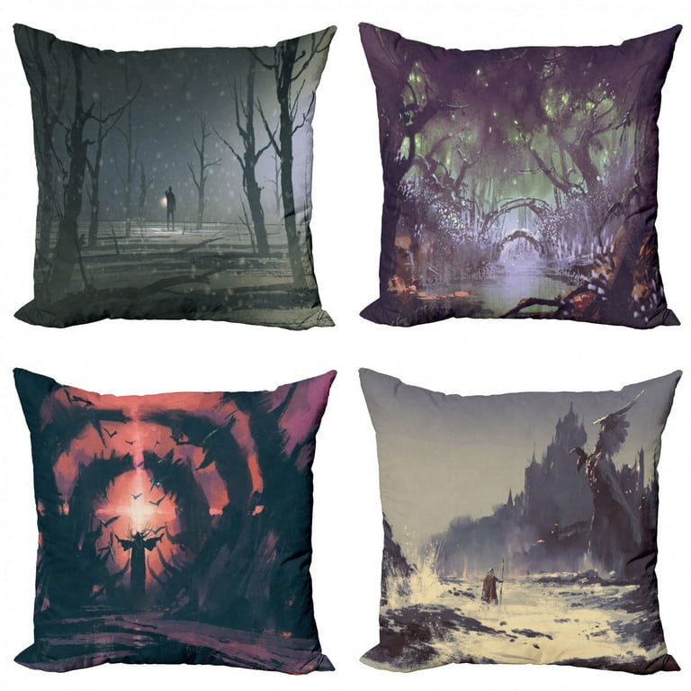Ambesonne Fantasy Throw Pillow Cover Pack, Magic Universe