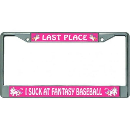 Fantasy Baseball Last Place I Suck Chrome License Plate Frame