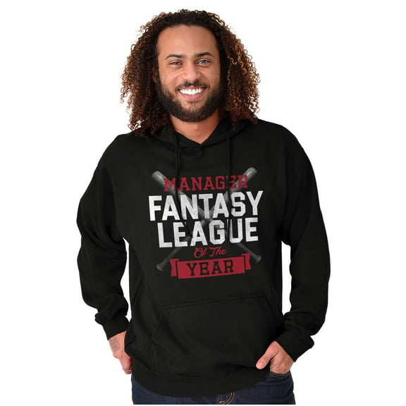 Fantasy Baseball League Manager Men's Big & Tall Graphic Hoodie Brisco Brands 2X