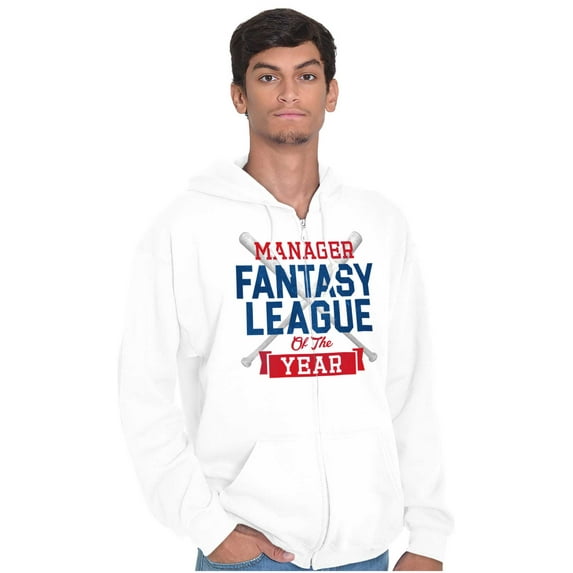 Fantasy Baseball League Manager Men's Big & Tall Graphic Zip Up Hoodie Brisco Brands 5X